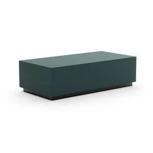Rectangular cocktail table with vibrant apatite gloss finish and contrasting almost black base