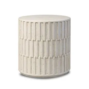 Product Image 1 for Callisto Aged White Concrete Outdoor End Table from Four Hands
