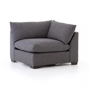 Charcoal Westwood Sectional corner piece with knife edge cushioning and modern durable fabric