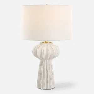 Product Image 1 for Wrenley Ridged White Table Lamp from Uttermost