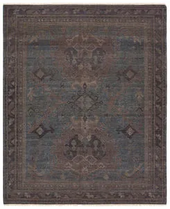 Product Image 1 for Jodion Handknotted Medallion Blue / Brown Rug from Jaipur 