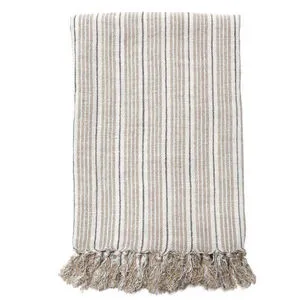 Product Image 1 for Newport Linen Throw Blanket - Natural / Midnight from Pom Pom at Home