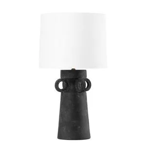 Product Image 1 for Santa Cruz 1 Light Black Ceramic Table Lamp from Troy Lighting