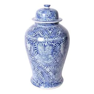 Product Image 1 for Blue & White Blooming Flower Porcelain Temple Jar from Legend of Asia