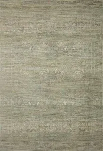 10 by 14 foot contemporary rug in sage and natural tones with a distressed, textured pattern