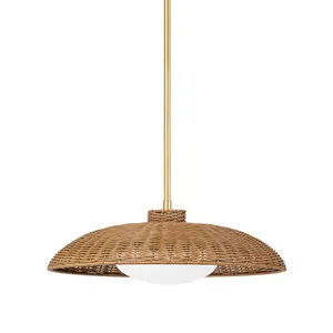 Product Image 1 for Delano 1-Light Large Vintage Gold Leaf Pendant Light from Hudson Valley