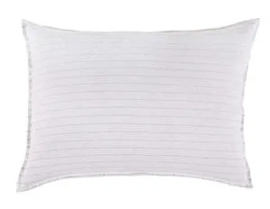 Product Image 1 for Blake Striped Linen Standard Sham - White /  Ocean from Pom Pom at Home