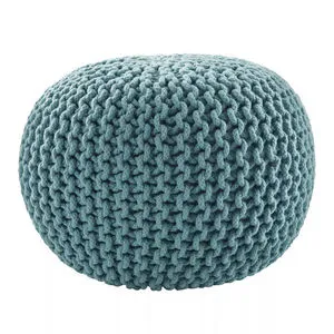 Product Image 2 for Spectrum Pouf Textured Aqua Round Pouf from Jaipur 