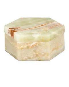 Product Image 1 for Arco Green Onyx Hexagon Box from Currey & Company