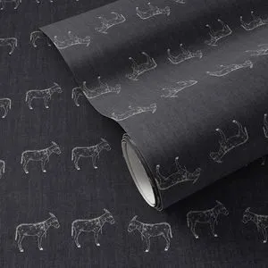 Product Image 1 for Burros Charcoal Wallpaper by Paul Meyer from Four Hands