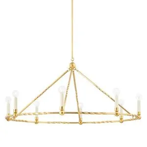 Product Image 1 for Josephine Twisted Gold Leaf 8-Light Chandelier from Mitzi