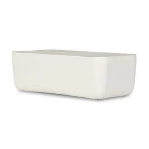 Product Image 1 for Basil Outdoor Large Rectangle Aluminum Coffee Table - Matte White Cast Aluminum from Four Hands