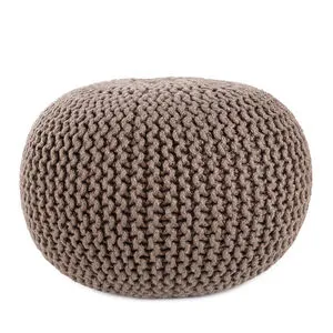 Product Image 2 for Asilah Indoor/ Outdoor Solid Dark Taupe Round Pouf from Jaipur 