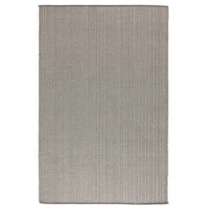 Charlevoix pebble gray indoor outdoor rug with handwoven Moroccan-inspired striped pattern