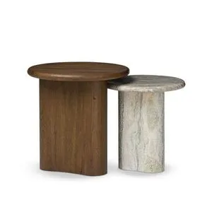 Product Image 1 for Waylie Nesting End Tables - River Grey Marble from Four Hands