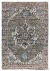 Product Image 3 for Chaplin Medallion Green/ Blue Rug from Jaipur 