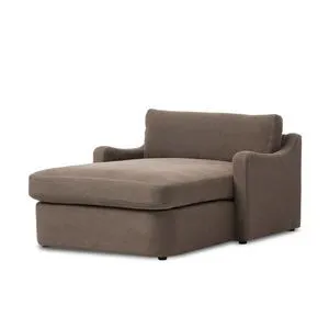 Aurelia Chaise Lounge angled view showing depth and contour of seat cushions and armrests