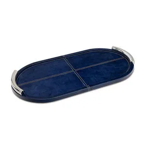 Product Image 1 for Blue Oval Hayes Leather Tray from Regina Andrew Design