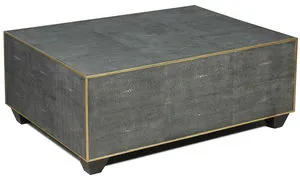 Product Image 2 for Gray Leather Shagreen Cocktail Table from Sarreid Ltd.