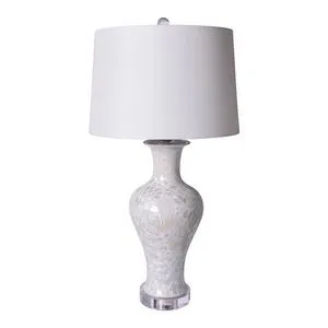 Product Image 1 for White Crystal Shell Fishtail Vase Table Lamp from Legend of Asia