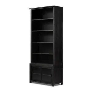 Product Image 1 for Admont Worn Black Veneer Traditional Bookcase from Four Hands