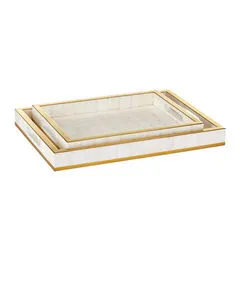 Product Image 1 for Mother of Pearl Tray Set of 2 from Currey & Company