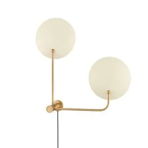 Product Image 3 for Leif Steel 2-Light Wall Sconce - Ivory & Gold from Troy Lighting