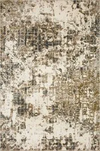Modern abstract Spirit Pewter Olive rug with textured olive, pewter, and cream color mix