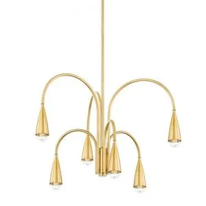 Product Image 1 for Jenica 6-Light Modern Aged Brass Chandelier from Mitzi