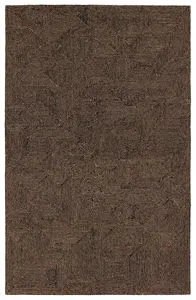 Quarion handmade geometric rug in tan and black with a textured loop pile and unique linear motifs