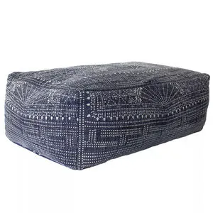 Product Image 2 for Indigo Batik Pouf, Rectangle   Indigo Batik from Homart