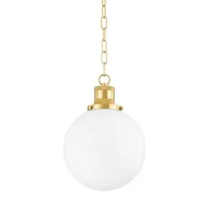 Product Image 1 for Beverly Small Gold Frosted Glass Sphere Pendant Light from Mitzi