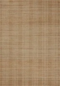 Judy Natural Cream Rug with handwoven natural jute and cotton fibers in a soft cream plaid pattern