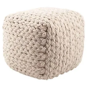 Product Image 1 for Kyran Cream Textured Square Pouf from Jaipur 