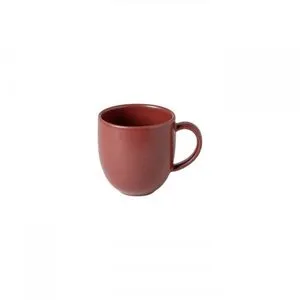 Pacific 14oz stoneware mug in vibrant cayenne red with smooth finish and rounded handle