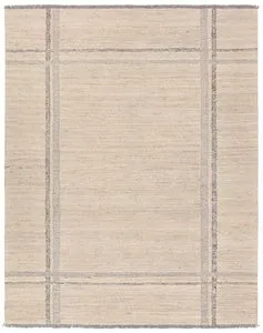 Product Image 1 for Bilal Handmade Striped White / Gray Rug from Jaipur 