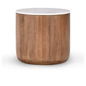 Product Image 1 for Josie Solid Wood and Marble Round End Table from Classic Home Furnishings