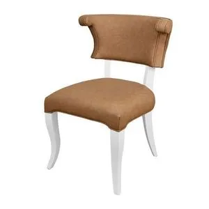 Product Image 1 for Round Back Dining Chair With Matte White Lacquer Legs Upholstered from Worlds Away
