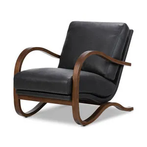 Product Image 1 for Paxon Brickhouse Black Leather Chair from Four Hands