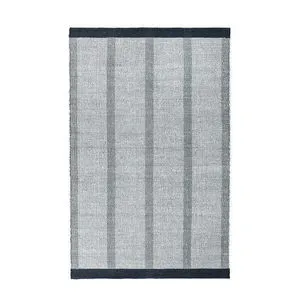 Handwoven Kochi Jute Blend Striped Area Rug with black bordered minimalist geometric stripes