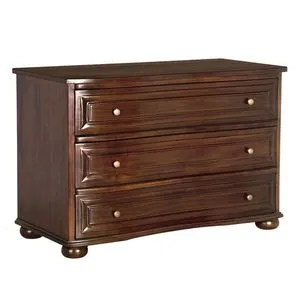 Lauren Dresser shown at a 45-degree angle highlighting side panel and drawer fronts with rich mahogany finish