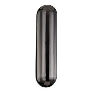 elongated sleek black nickel wall sconce with smooth rounded ends and glossy finish