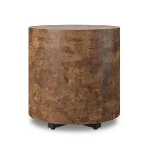 Product Image 1 for Hudson Dark Bark Paper Round End Table from Four Hands