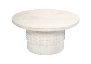 Product Image 1 for Studded White Washed Wood Coffee Table from Jamie Young