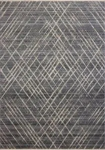 Wade Midnight Beige rug with abstract linear motifs and distressed pattern in dark blue and beige tones
