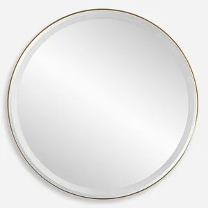 Product Image 1 for Crofton Lighted Brass Round Mirror from Uttermost