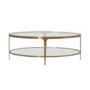 Product Image 5 for Brando Glass Top Oval Coffee Table from Worlds Away