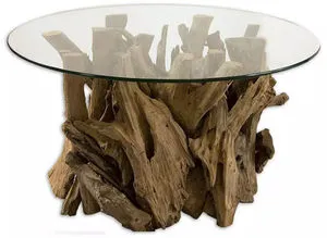 Product Image 2 for Uttermost Driftwood Glass Top Cocktail Table from Uttermost