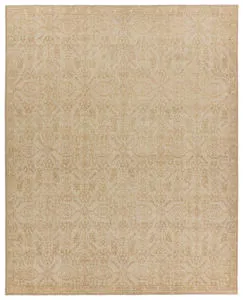 Product Image 1 for Tobias Hand-Knotted Trellis Gold / Tan Rug 18" x 18" from Jaipur 