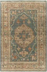 Product Image 1 for Reign Hand-Knotted Dark Green / Beige Rug - 12' x 15' from Surya
